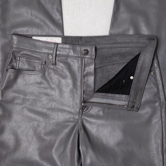 Grey Faux Leather Pants For Ladies - Picture 7 of 11